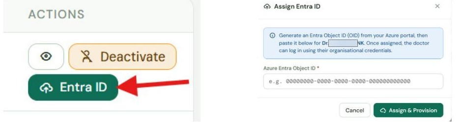 The Assign Entra ID window