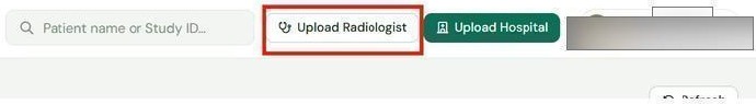 Upload Radiologist in the top bar