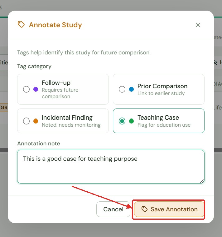 AI draft icon on the worklist