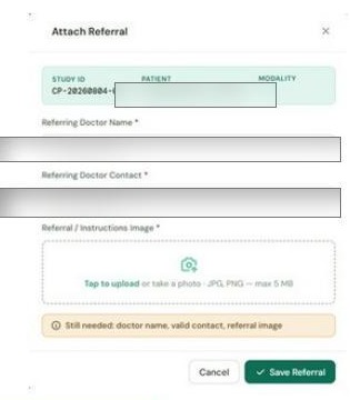 The referral icon on studies awaiting a referral