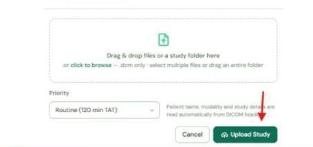 Drag and drop the study folder